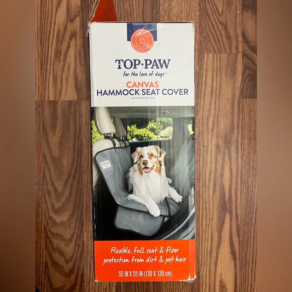 Top Paw Canvas Hammock Seat Cover (Grey)